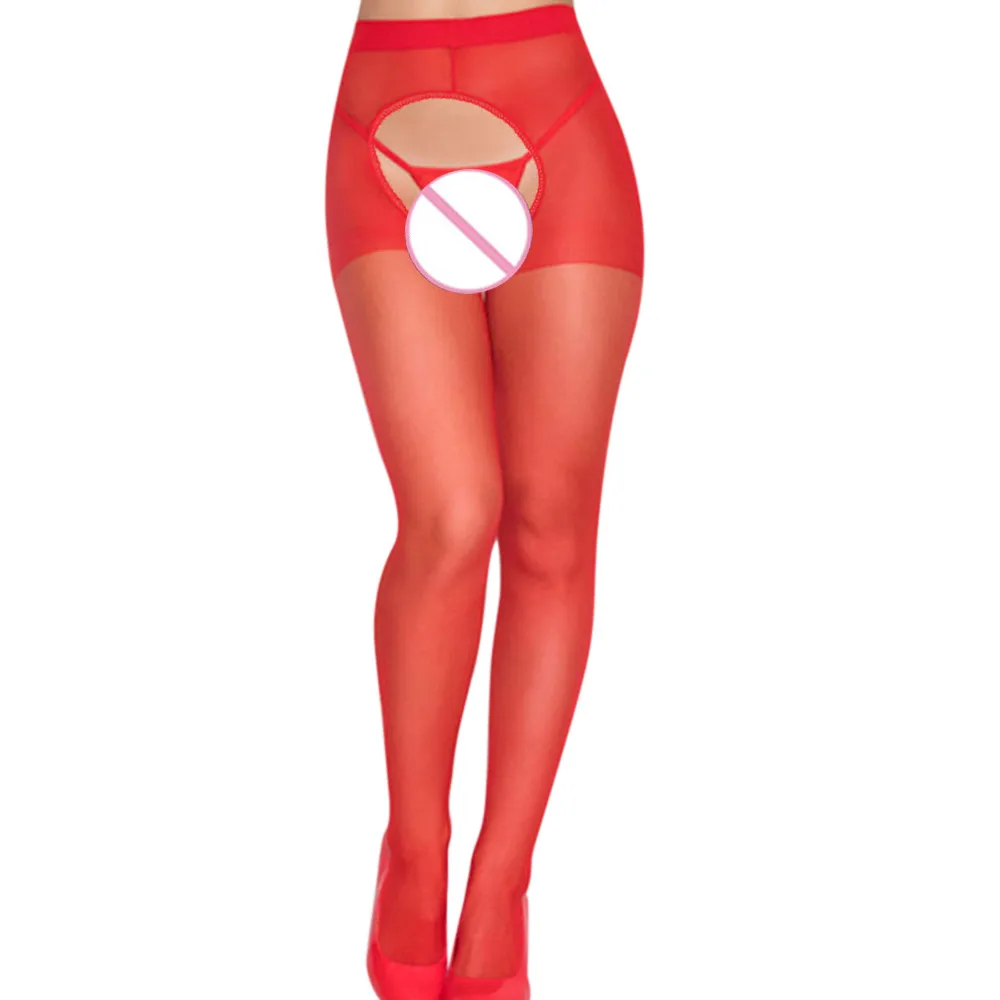 Женские пикантные Нескользящие удобные чулки с открытой промежностью колготки