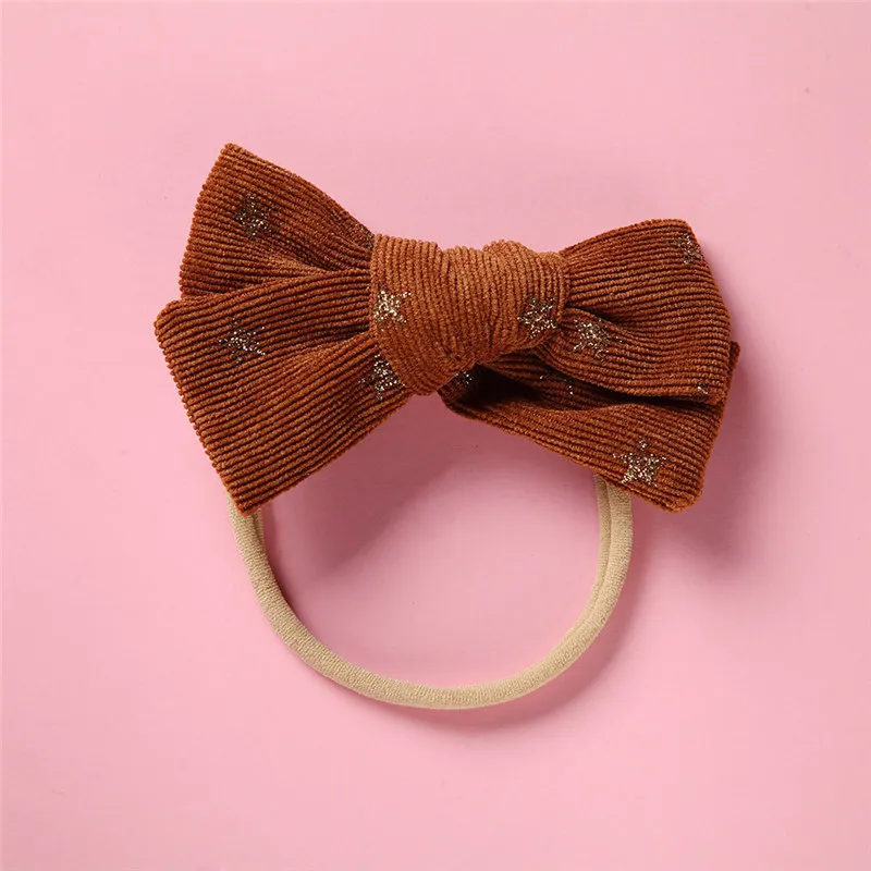 headband 5 1 шт., повязки на голову из вельвета с бантом или заколки для волос, тканевый бант для девочек, заколки для волос с милым принтом, аксессуары для волос - Цвет: headband 5