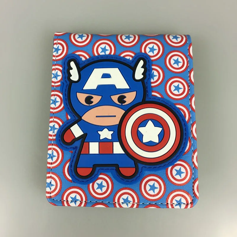 Captain America Disney Q версия Marvel Мстители кошелек плюшевый Кошелек Капитан Америка человек паук Железный человек Халк портмоне периферийные подарки на день рождения - Цвет: Captain America