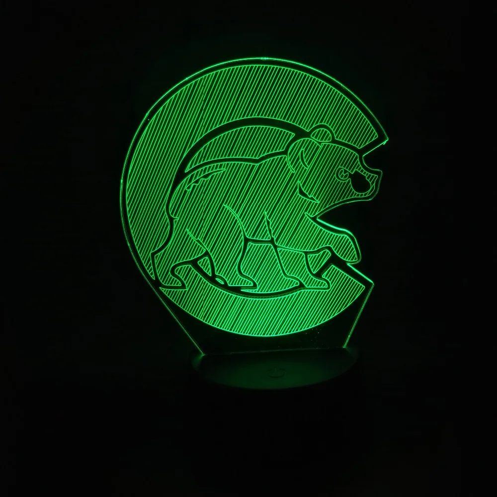 Luminaria мультяшный 3D полярный медведь светодиодный ночник 7 цветов градиентный