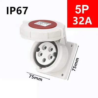 32A IP67 водонепроницаемая электрическая промышленная розетка 3P 4P 5P мужской/женский Промышленный разъем - Цвет: Синий