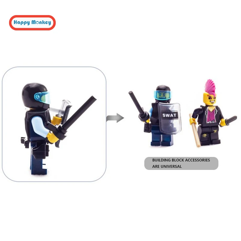 Fiery legoings Новая городская полиция SWAT SUV модели совместимы с большинством детских