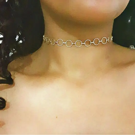 Корейское милое колье чокер с круглыми кругами эффектный подарок для девушки