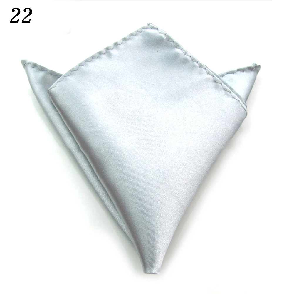22 Новые 29 цветов мужские Hanky атласные однотонные простые костюмы Свадебный квадратный Карманный вечерние платок - Цвет: 22