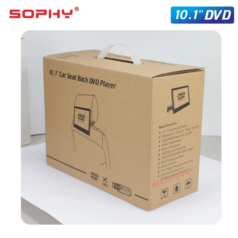 

New 10.1 Inches Digital Screen Automobile Car Headrest DVD Video Player Rear Seat DVD-9/CD/VCD/USB/SD/HDMI/IR/FM/Game/Speakers