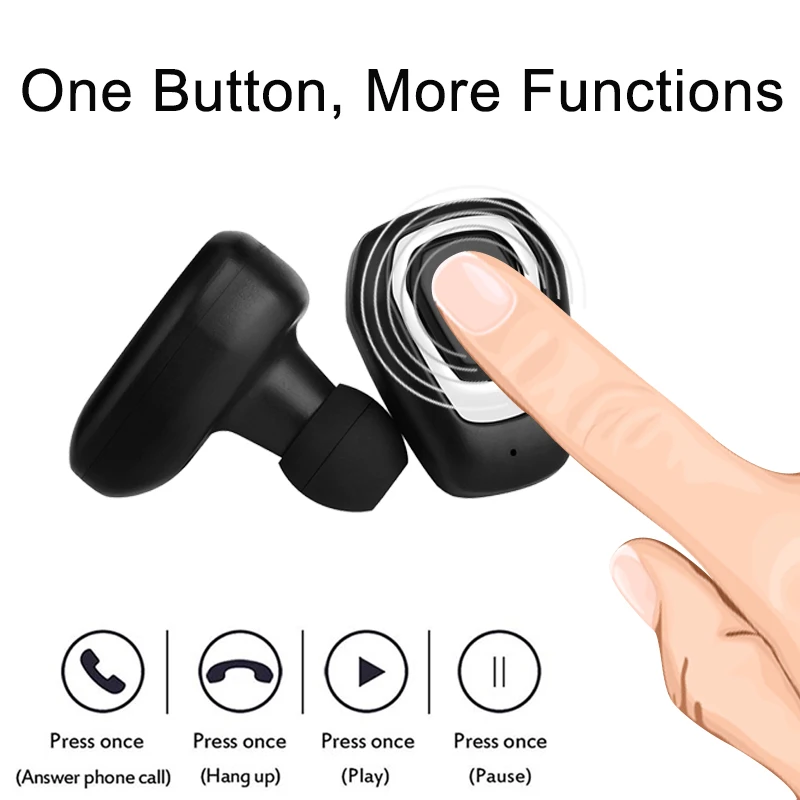 XGODY TWS беспроводные наушники Bluetooth стерео сенсорное управление Hifi Handfree спортивные