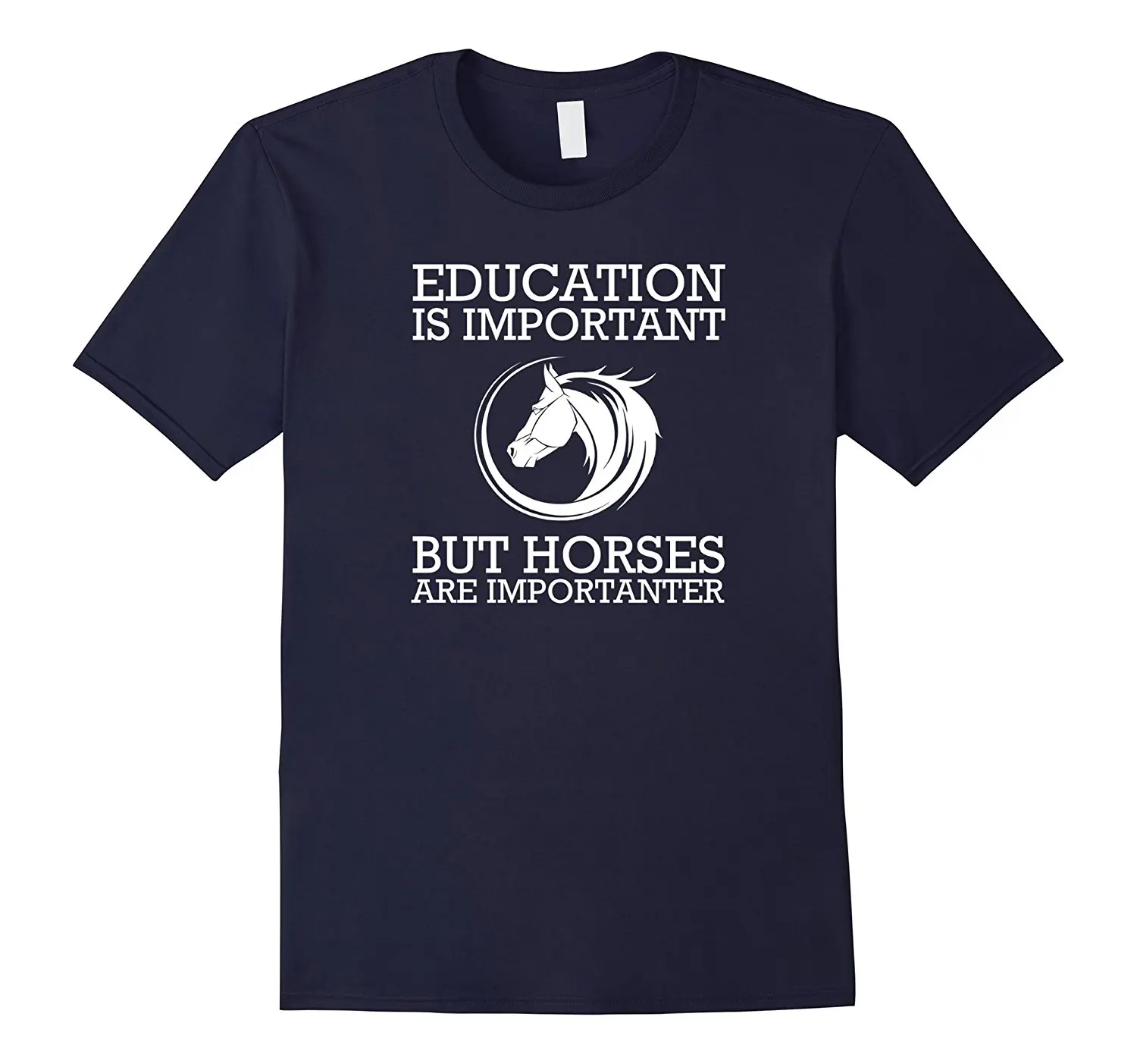 

Education Is Important But Ridinger Horses T Shirt Fashion Mens Short Sleeve T Shirt Cotton T-Shirt High Quality