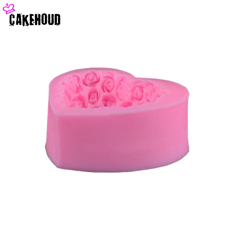 

3D Silicone Soap Mold Love Heart Roses Cake Mould Candle Polymer Clay Molds Crafts DIY Forms for Cheap Soap Kitchen Accessories