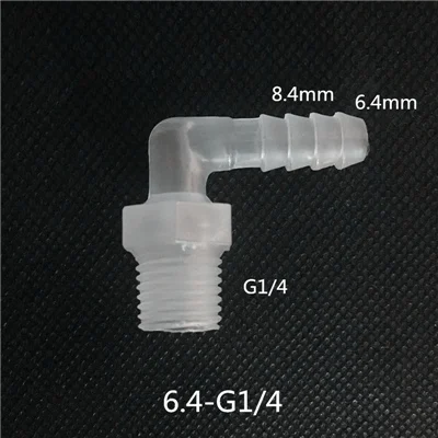 6.4mm-G1l4 1 шт. 1/" 1/4" 3/" резьба пластиковые шланговые коленчатые соединители до 3,9 мм-11,1 мм для аквариума воздушный насосная труба - Цвет: 6.4mm-G1l4