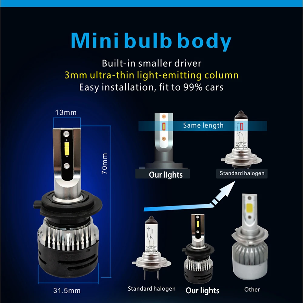Автомобиль Книги по искусству клуб P13W светодиодный автомобиля комплект высокий
