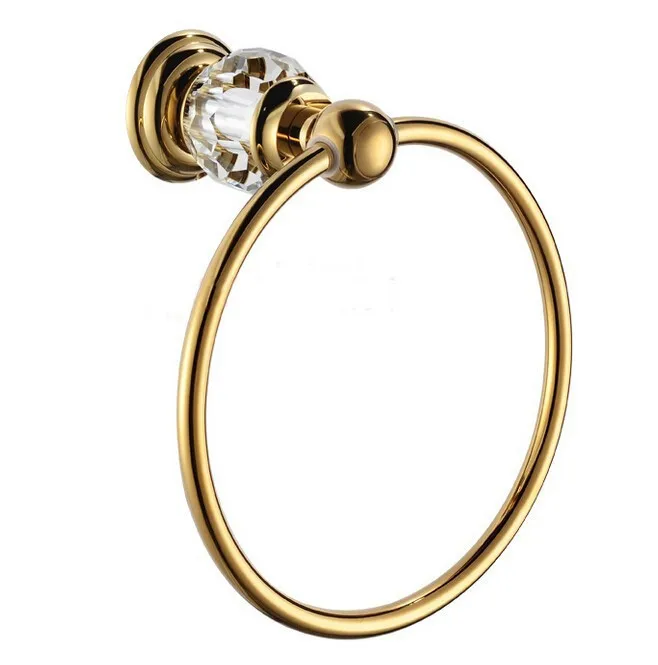 Бесплатная доставка золотое Кристальное полотенце кольцо|crystal towel ring|towel ringgold ring |