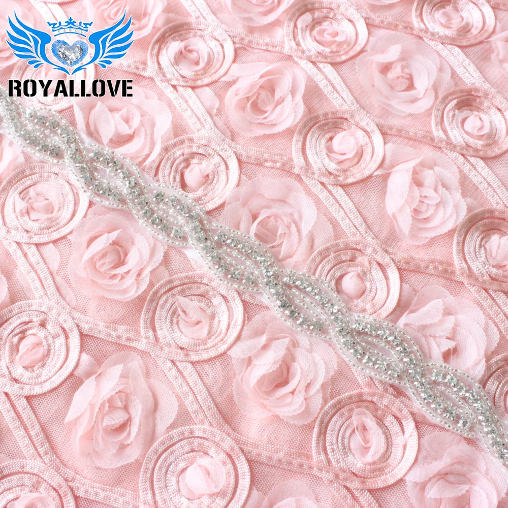 RoyalLove 1 ярд ручная работа ПРИШИТАЯ на свадебный пояс прозрачная Серебряная