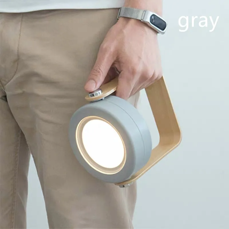 gray Abay светодиодный Ночной светильник, складной светодиодный, деревянный портативный фонарь, прикроватная лампа для детей, книжный светильник, светильник для детской спальни - Испускаемый цвет: gray