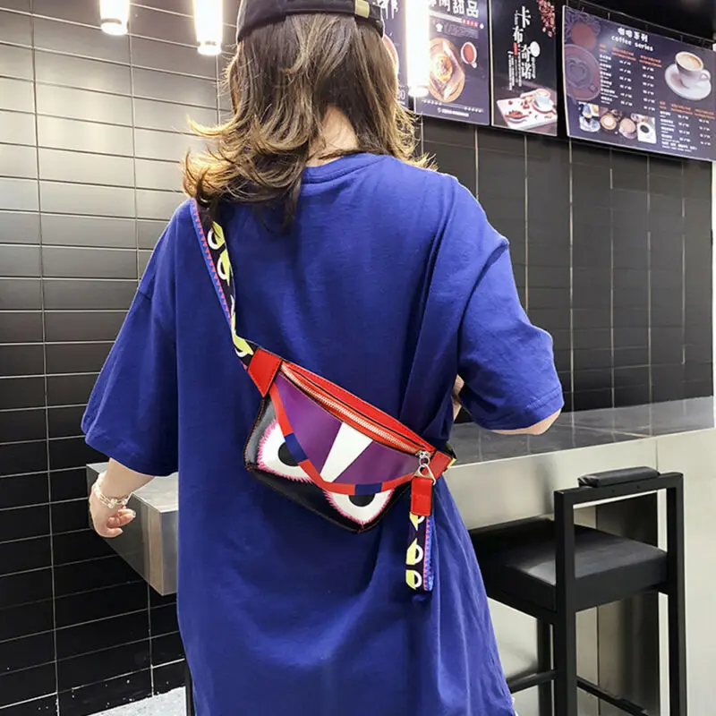 Новая женская поясная сумка из искусственной кожи с граффити нагрудная Сумочка