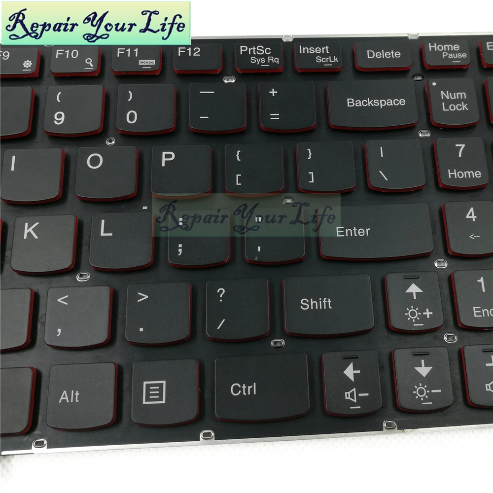 Клавиатура для ноутбука Lenovo Y50-70 U530 стандартная черная клавиатура с подсветкой