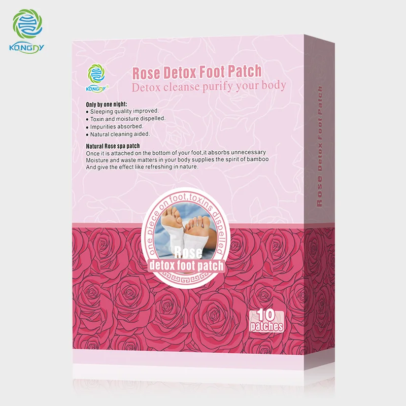KONGDY Уход за ногами роза эфирное масло бамбуковый уксус Детокс пластырь для ног 10