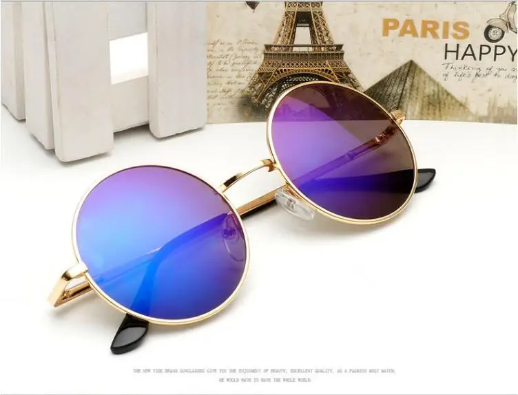 Новые мужские классические маленькие круглые солнцезащитные очки es steampunk