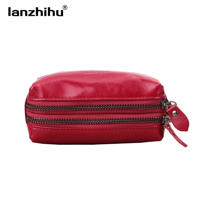 Модный кошелек из натуральной кожи для монет женщин брендовый дизайн двойная