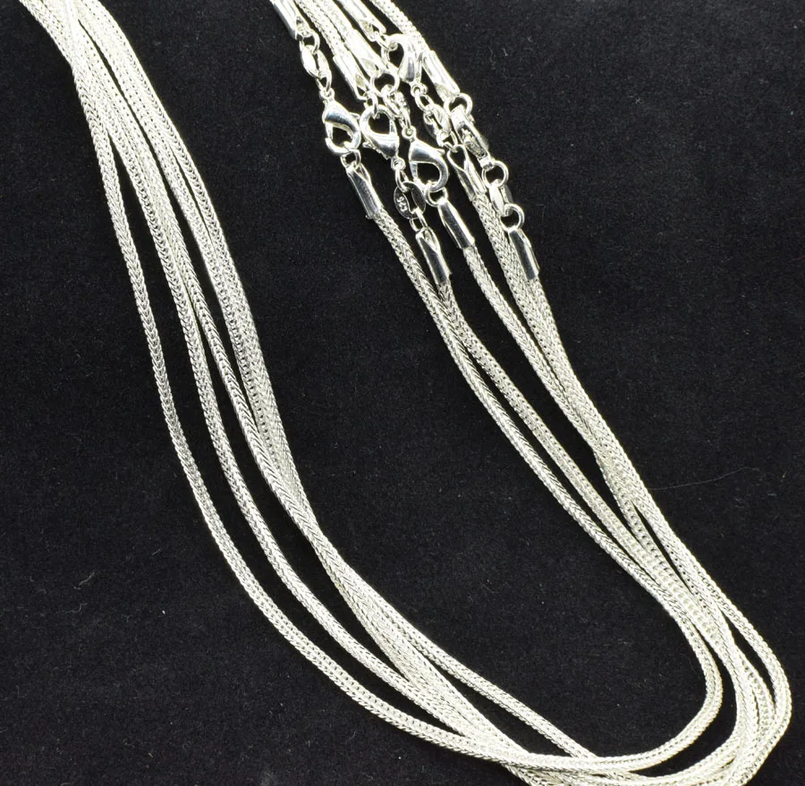 1Pcs Wholesale 16-30 inches Jewelry Lot 925 Silver color&quotFOX TAIL&quot Chain Necklace Pendant Free shipping | Украшения и