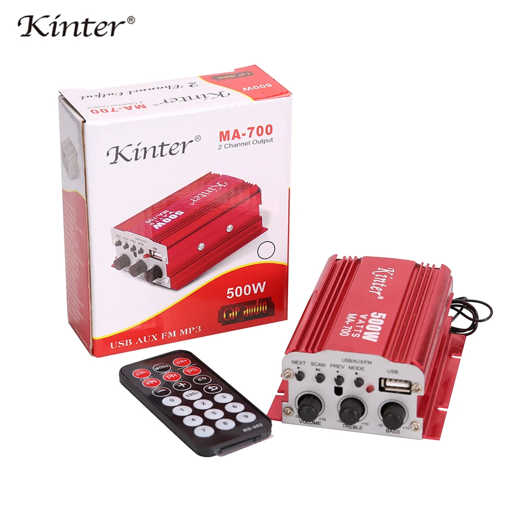 Kinter MA-700 мини-усилитель аудио 2.0CH DC12V Поддержка USB вход FM радио Воспроизведение стерео звук поставка дистанционное управление