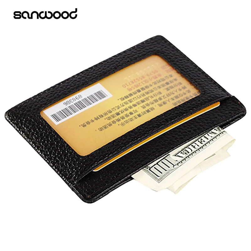 Кошелек из искусственной яловой кожи с зажимом для денег держатель кредитных