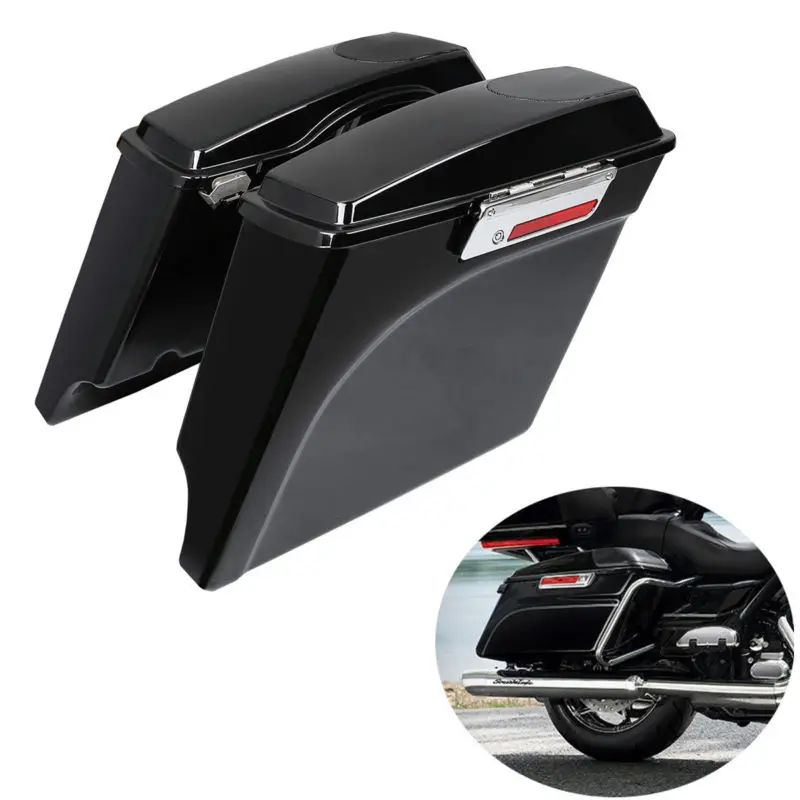 

ABS 5" Stretched Saddlebag W/ 5x7 Speaker Lids For Harley Touring FLT FLHT FLHTCU Street Glide Road King 1993-2013