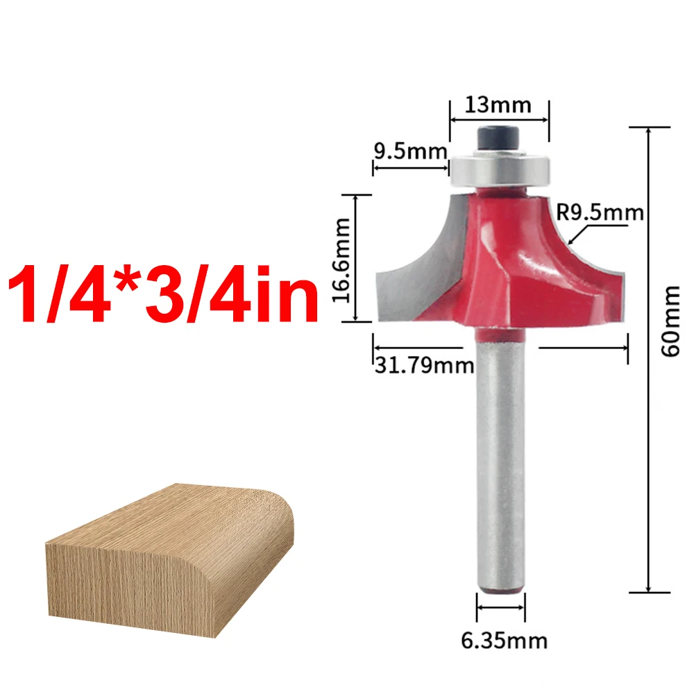 BIHH5743F 1/4 дюймов Круглый хвостовик древесины фрезы Карбид фрезы прямой Концевая фреза триммер угловая очистка заподлицо инструмент резак - Длина режущей кромки: BIHH5743F