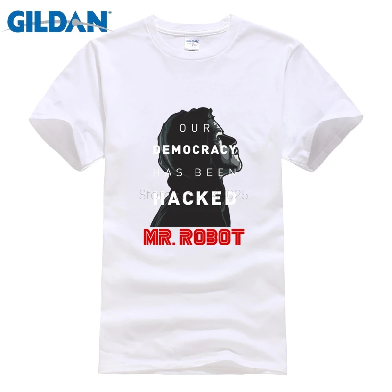 Футболка Gildan Homme с принтом Cool Mr Robot наша футболка для мужчин забавная | Мужская