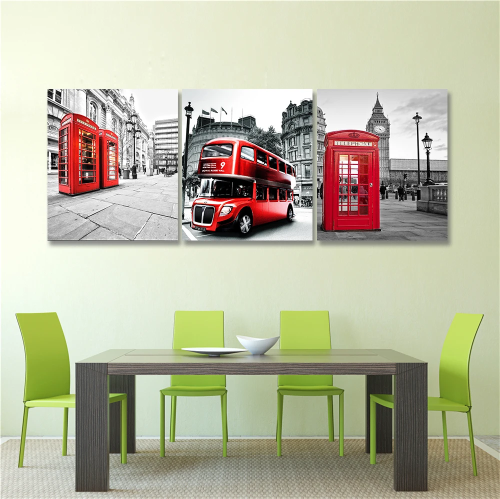 3 шт. Настенная картина Биг Бен Лондон|print on canvas|canvas painting3 piece |