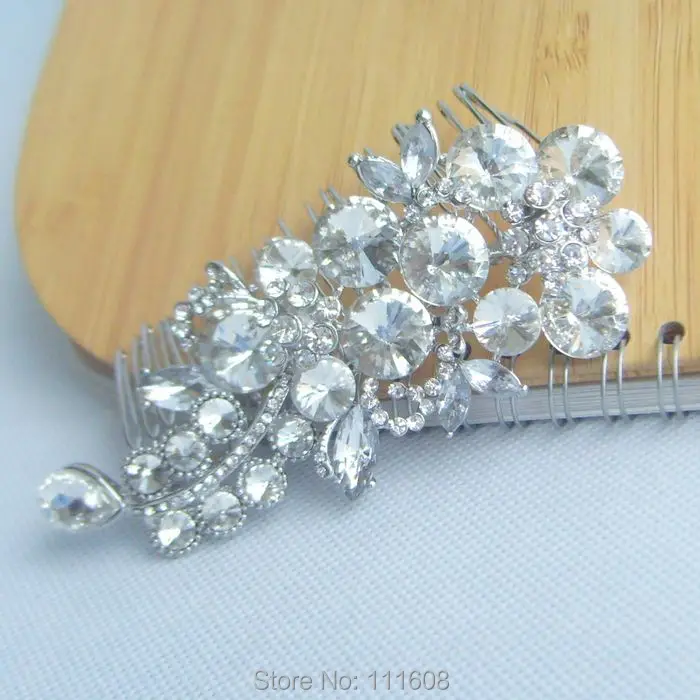 Винтажный Вдохновленный Свадебный головной убор со стразами и цветком для