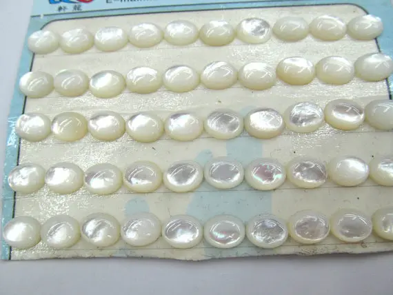 Натуральный ювелирный корпус для швабры Круглый овальный кабошон с белым камнем