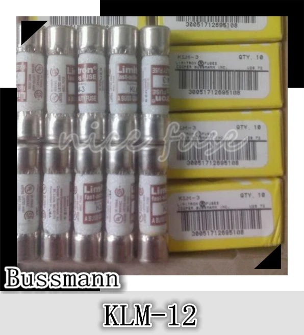 COOPER Bussmann быстро действующий импортный керамический предохранитель из США KLM-12 10*38