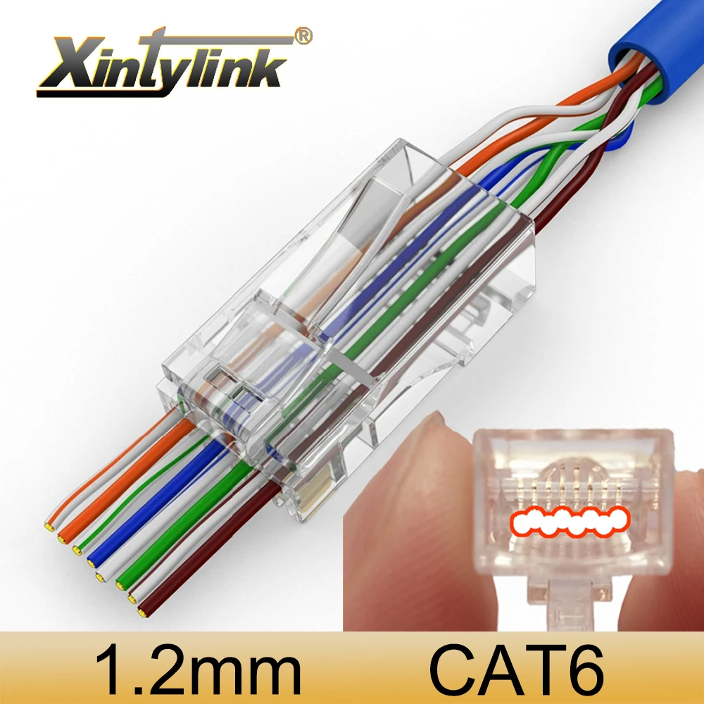 Разъем xintylink rj45 cat6 разъем кабеля ethernet cat5e rg45 сеть utp RG RJ 45 cat 6 неэкранированный cat5