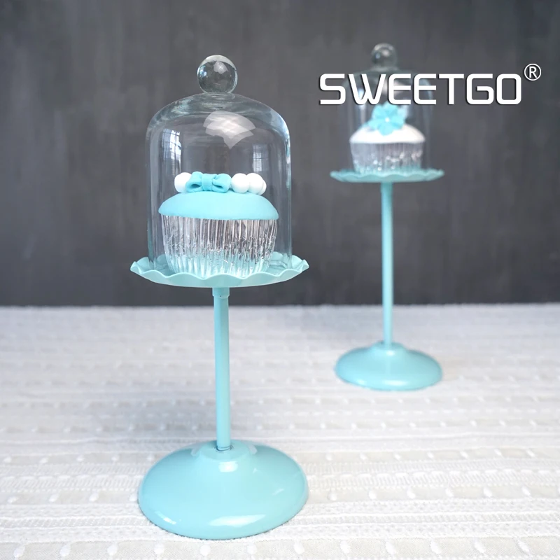 

The Wedding Dessert Platform Pendulum Prop Mini- Cake Frame WROUGHT IRON High Foot A Snack Frame Pedicel Blue Disc