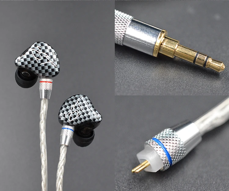 KZ ZS10 2Pin Плетеный посеребренный кабель выделенный 2PIN обновления для ZSA/ZS4/ZS5/ZS6/ED16