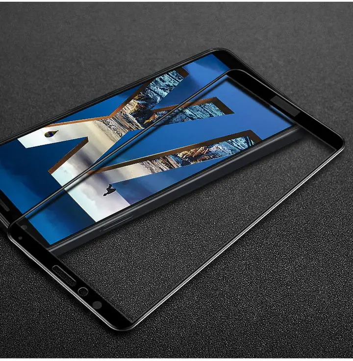 Черный Защитная пленка Imak из закаленного стекла для huawei Honor 7X с полным покрытием для huawei Honor 7C glass Honor 7A glass - Цвет: Черный