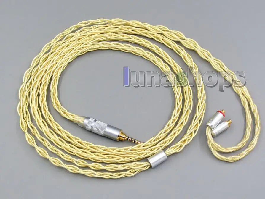 2.5mm balanced gold LN005965 8 ядер очень мягкий 7N OCC чистого серебра+ Позолоченные наушники кабель для Shure se535 se846 se425 se215 MMCX - Цвет: 2.5mm balanced gold