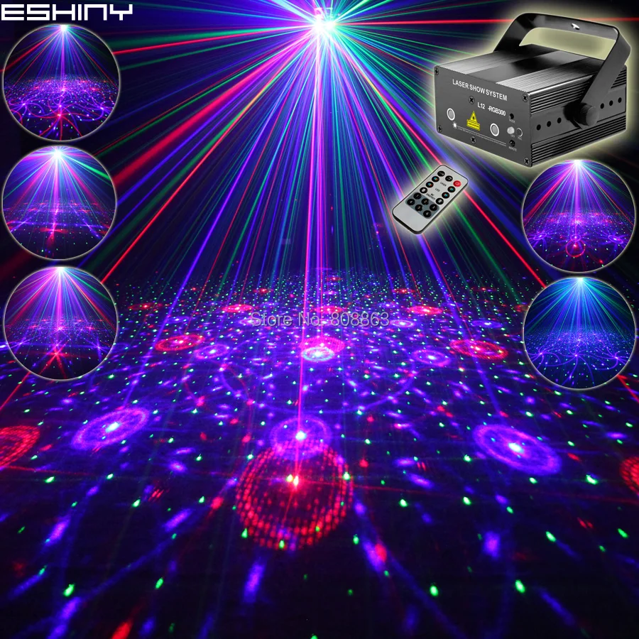 ESHINY мини RGB лазер 24 узор проектор зеленый полный звезды красный зеленый синий клуб вечерние Бар Диско DJ Рождественский светильник ing сценический светильник T69