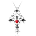 Ожерелье dongsheng, Дневники вампира, Красный Кристалл, священный кулон крест с сердцем, винтажные готические украшения, для женщин, подарки для девочек