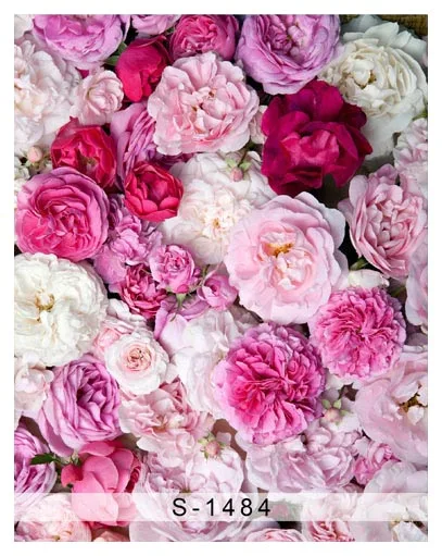 

8x8FT White Pink Flowers Pattern Wall Custom Photography Backdrops Studio Backgrounds Vinyl 240cm x 240cm