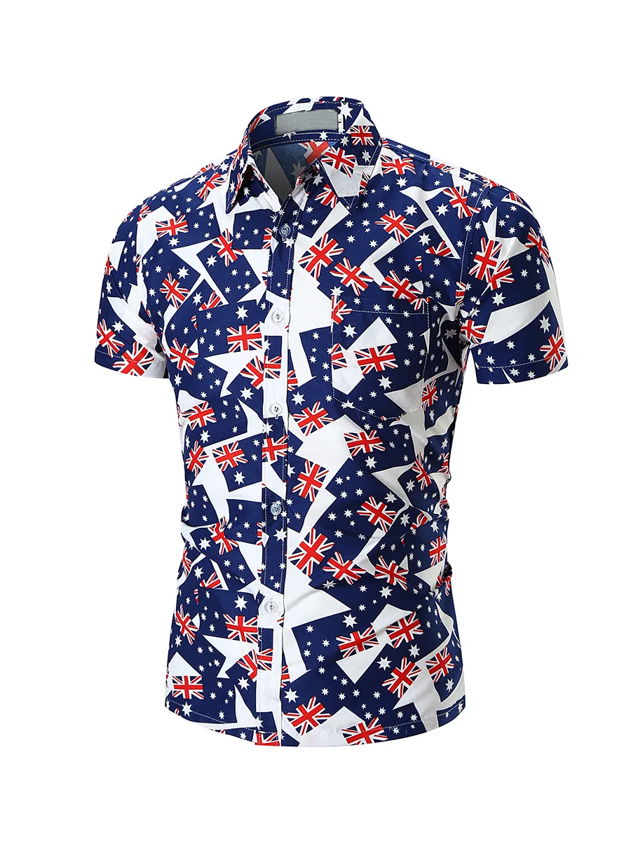 2018 пляжная рубашка Для мужчин дропшиппинг отложным короткий рукав camisas para