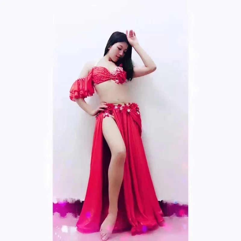 Bellydance oriental Belly Indian gypsy eastern dance dancing costume costumes clothes bra belt robe ring skirt dress set suit 54 |