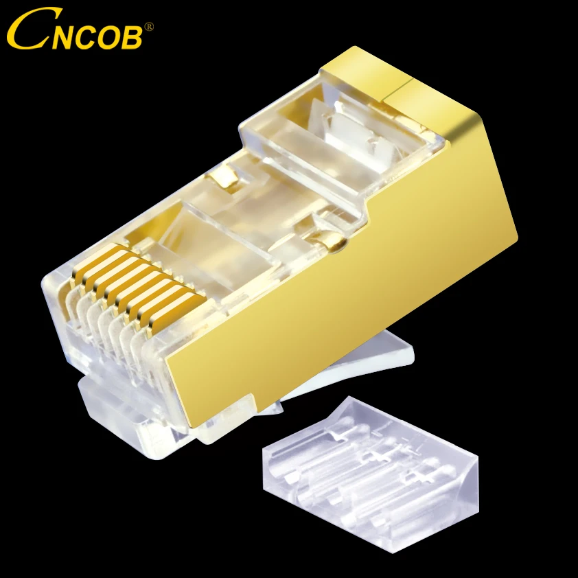 CNCOB двухкомпонентный Позолоченный разъем Ethernet гигабитная Сеть rj45 8p8c модульный Cat6
