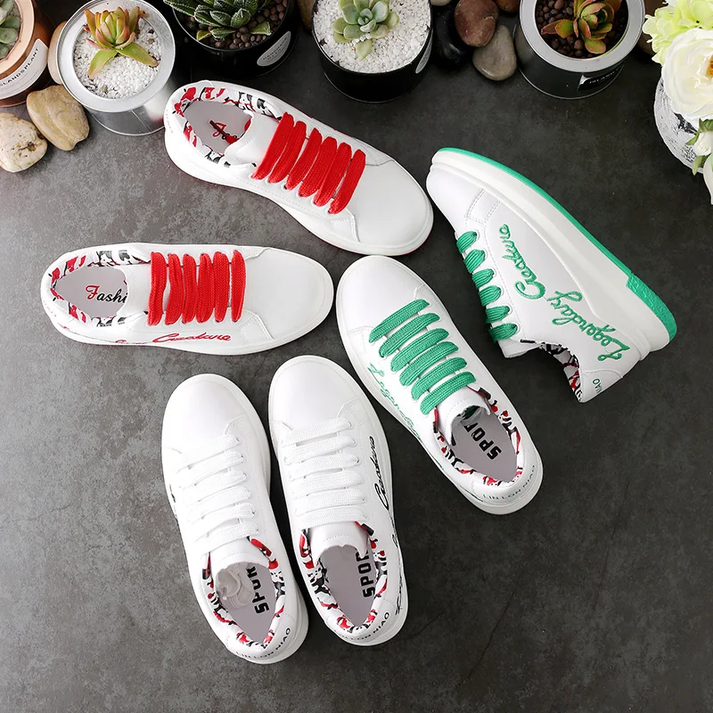 2018 на плоской платформе женская обувь вышитые буквы из искусственной кожи