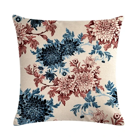 Cushion cover14 Винтажный Стиль масляной живописи цветочные чехлы для подушек Европейский ретро бабочки цветы декоративная Подушка Крышка бежевые льняные подушки Чехол - Цвет: Cushion cover14