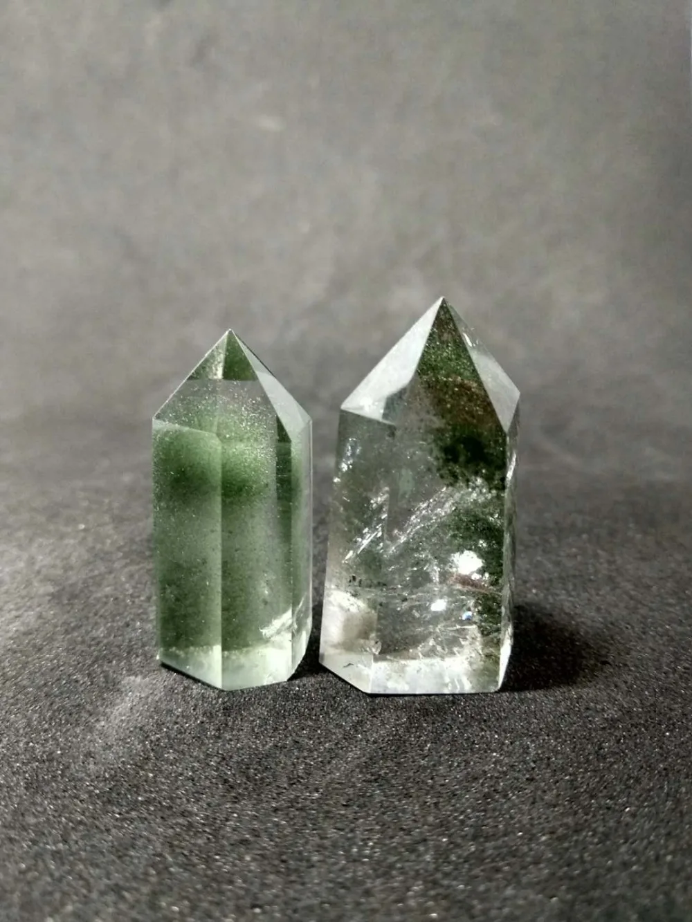 Редкий! 2 шт. натуральный зеленый фантомный Кристалл призрак кварцевый хорит