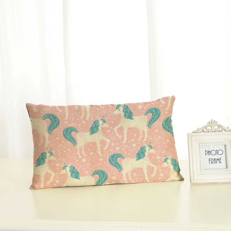 HD 30x50 Cartoon Animals Housewear Chair Cushion Cover Soft Pillow Case Cojines Almofadas Cotton Linen Square | Дом и сад