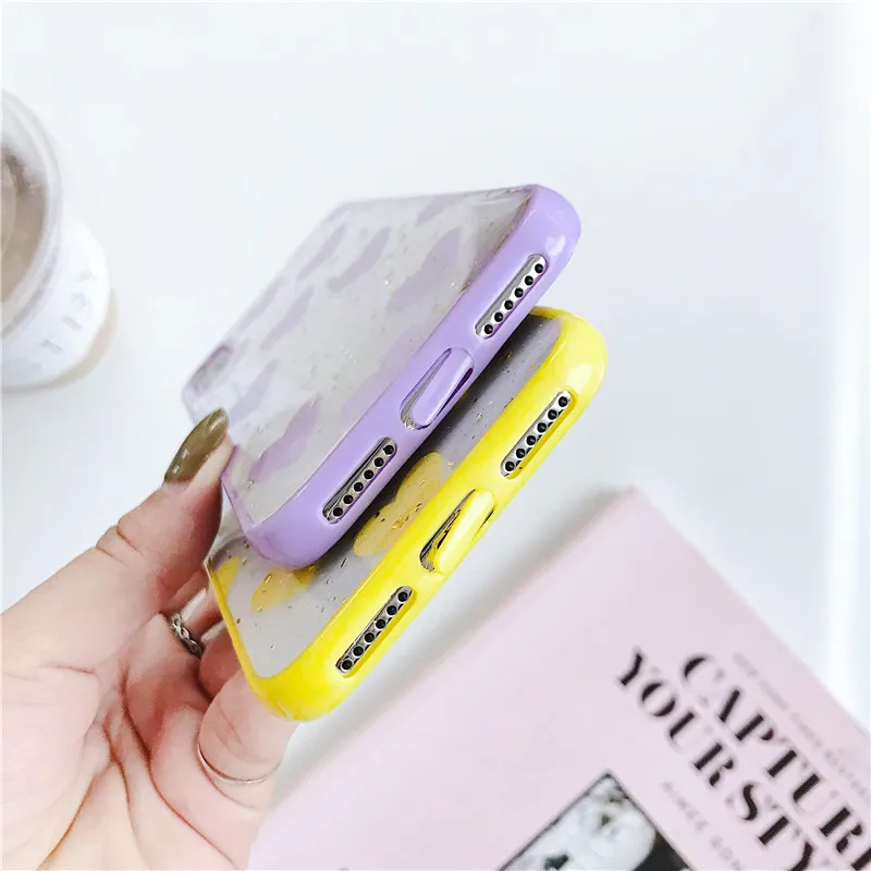 LEMONCOVER Transparent Gold foil Phone Case For iPhone X XS XR MAX 6 6S 7 8 Plus Cases Luxury Love Heart Back Cover Fundas |