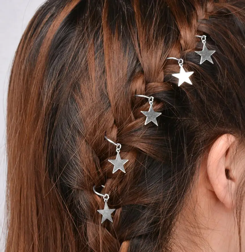 2016 Новая мода 5 шт./лот hairwear старинные золотые посеребренная star шпилька для волос