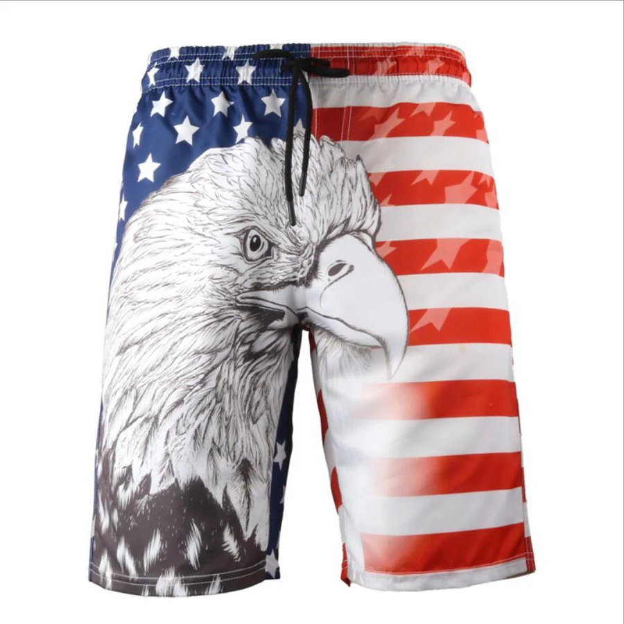 3xl 6xl eagle flag quick dry Beach Shorts plus size Swimwear Men Swim trucks male Swimming men Swimsuit bathing suit 313 | Спорт и